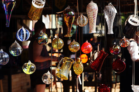 Hanging Glassware at the Maryland Renaissance Festival